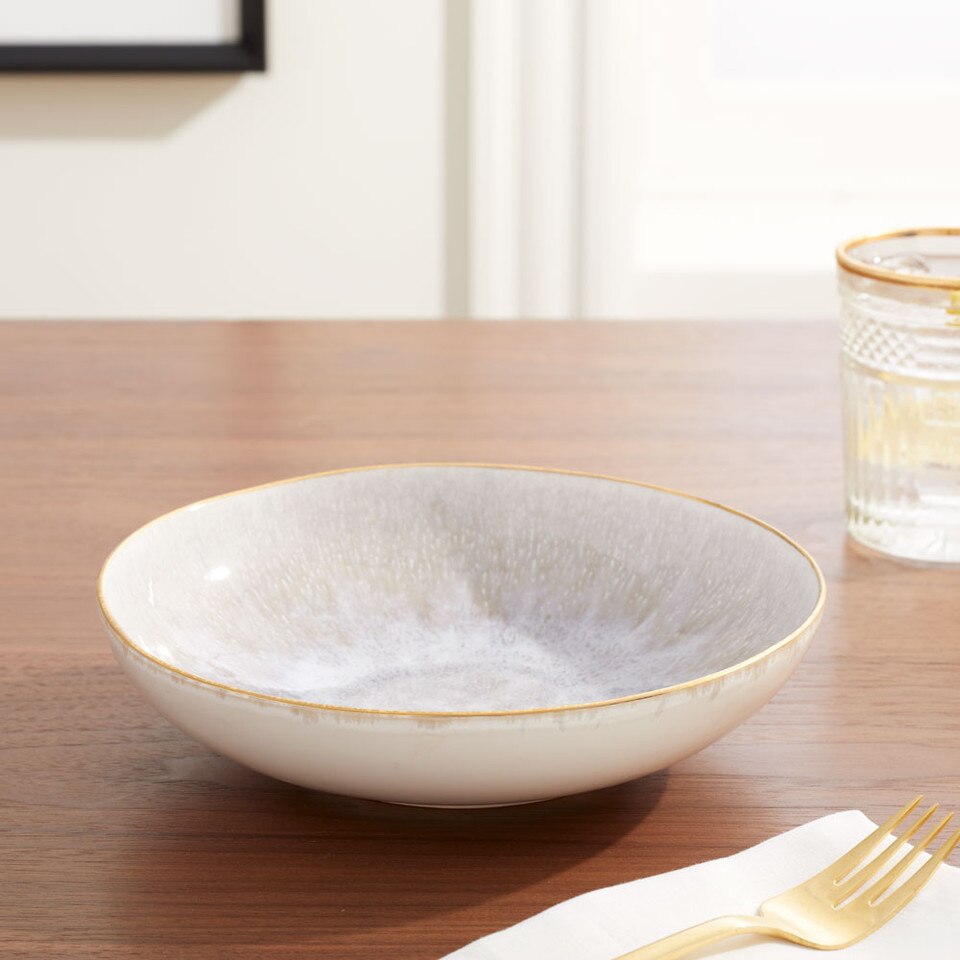 Reactive Glaze GoldRimmed Pasta Bowls West Elm Australia
